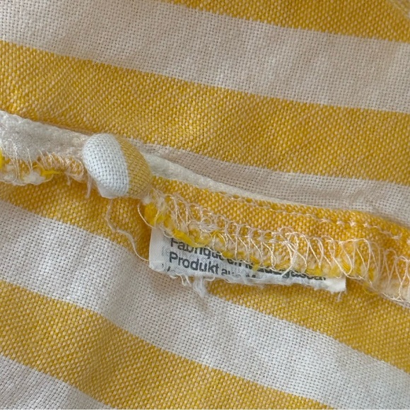 Madewell Agency Tie-Front Button Top Pompano Stripe cotton SZ M white yellow - Picture 9 of 9